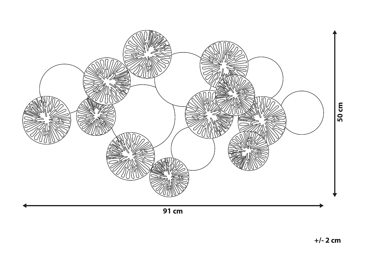 Décoration murale OSMIUM Métal 50 cm Argenté