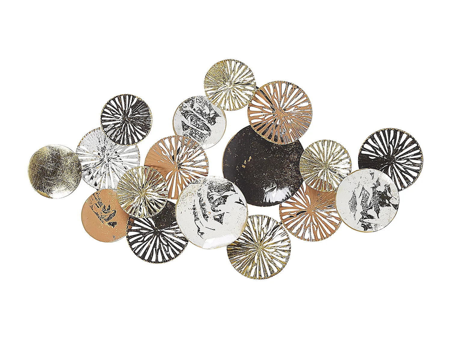 Schöne Wanddekoration Kreise mit Ausstanzungen kupfer/gold Osmium