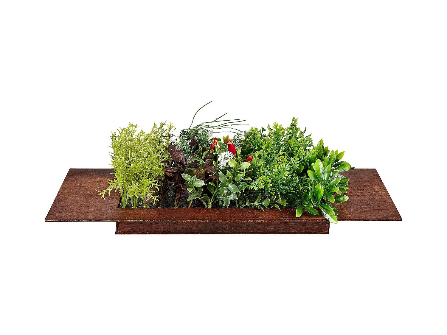 Decoratie met kunstplant bruin/groen OSMIA