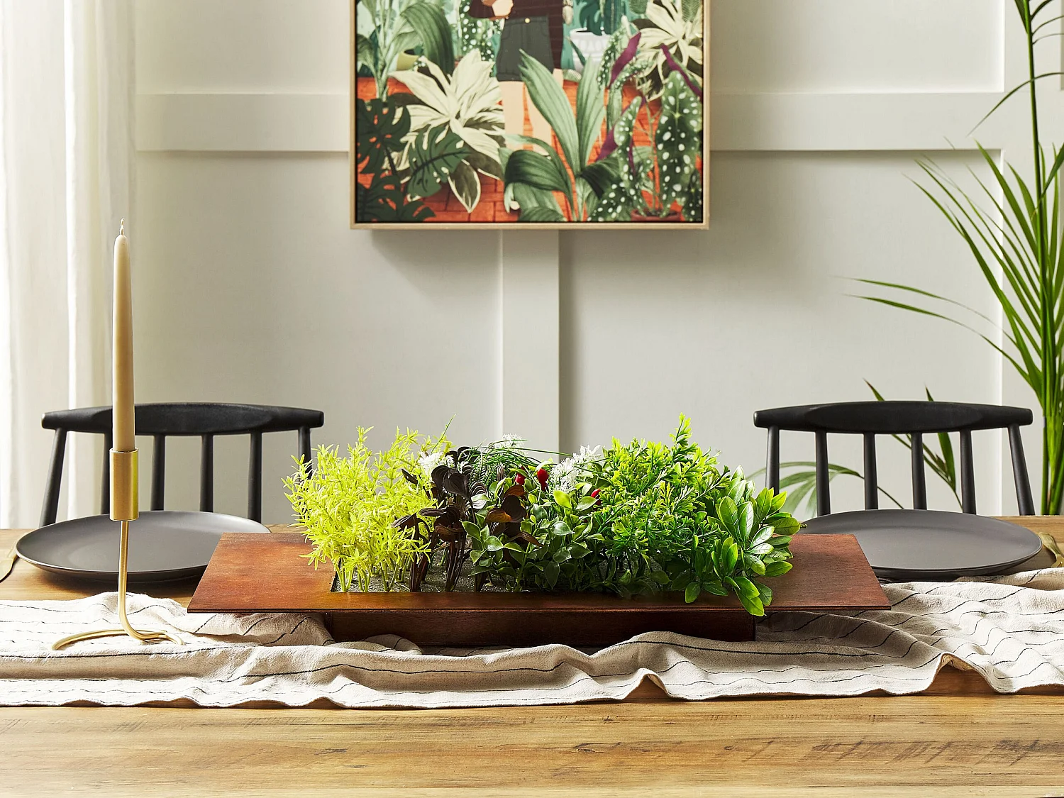 Décoration plante artificielle et bois OSMIA