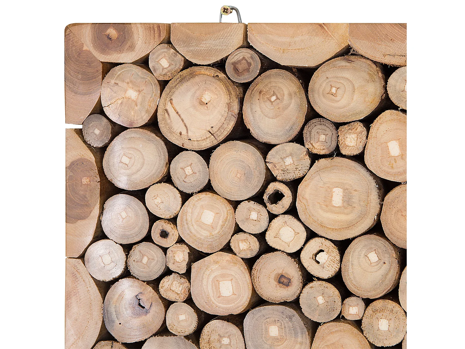 Stilvolle Wanddekoration Natur-Motiv Teakholz hellbraun 85 x 85 cm Twig