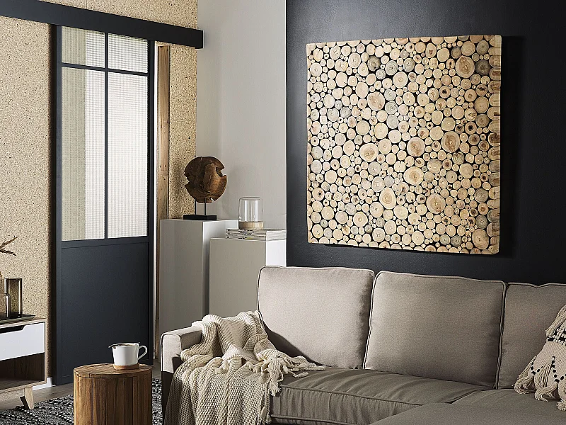 Décoration murale TWIG Teck 85 cm Marron clair