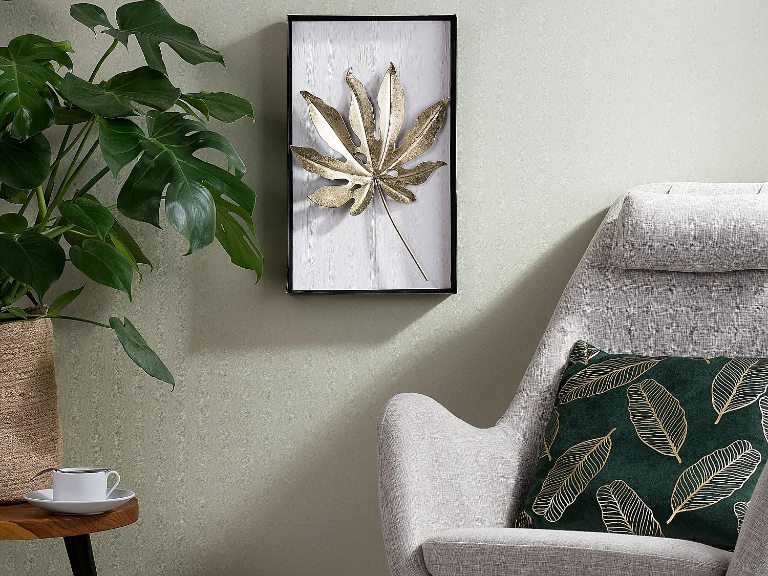 Décoration murale Feuille CURIUM Métal 50 cm Multicolore