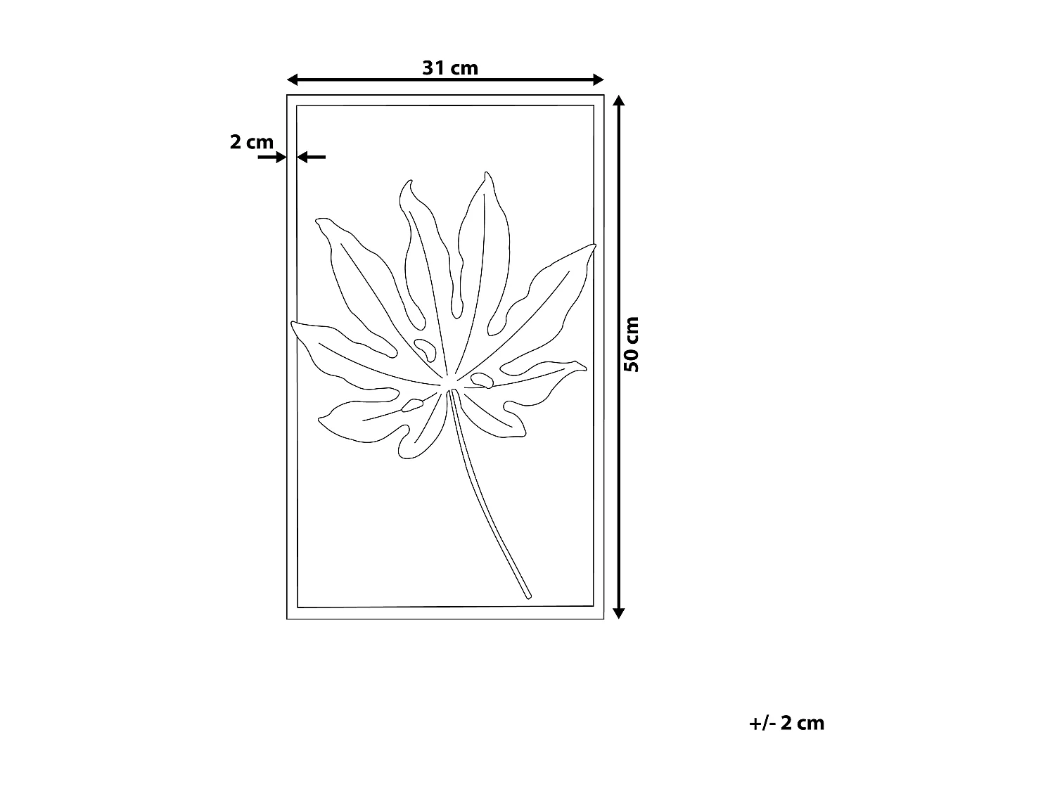 Décoration murale Feuille CURIUM Métal 50 cm Multicolore