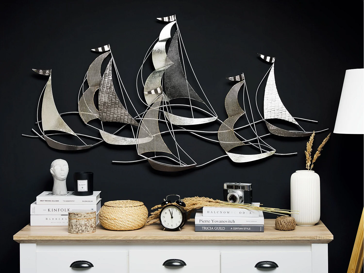 Décoration murale Bateau AMERICIUM Métal 67 cm Argenté