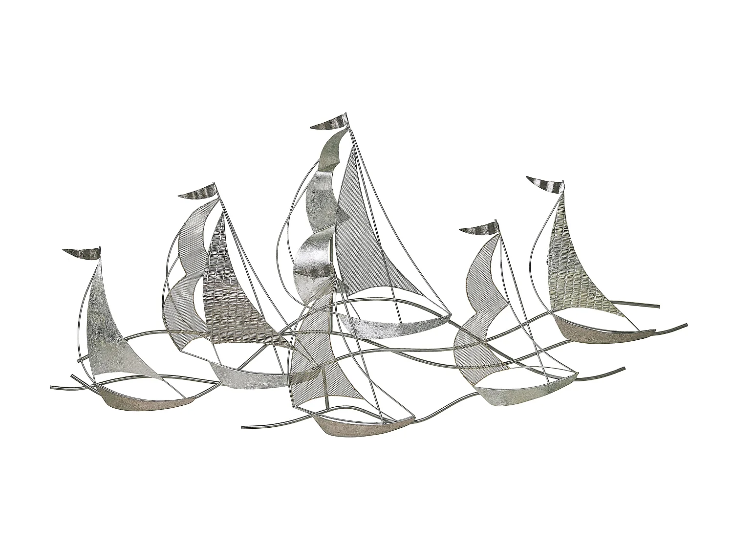 Decorazione da parete nave AMERICIUM Metallo 67 cm Argento