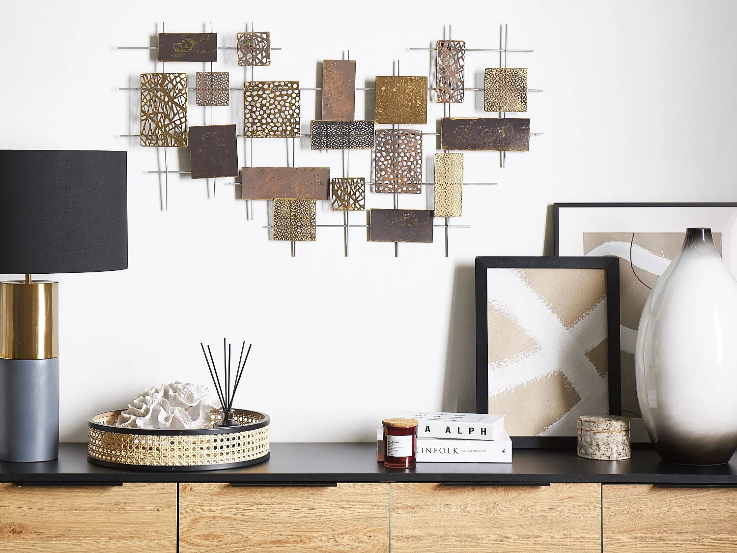 Décoration murale ASTATINE Métal 50 cm Doré