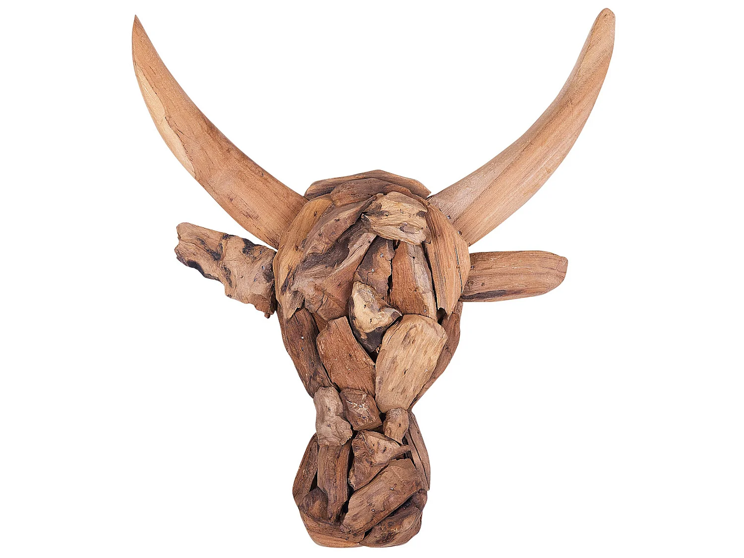 Figurine murale Taureau BULL HEAD Bois 34 cm Marron