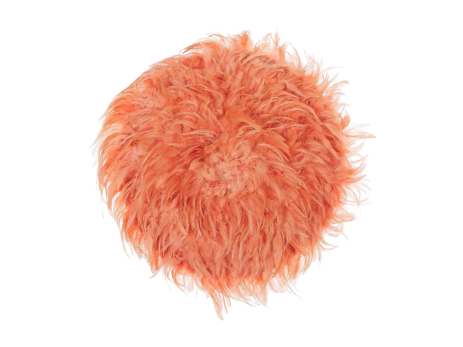 Décoration en plumes JUJU Rond Plumes Corail