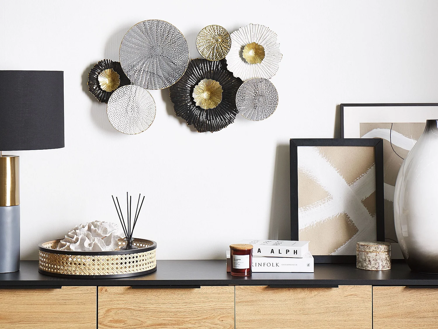 Wanddecoratie ZIRCONIUM Metaal 38 cm Zwart