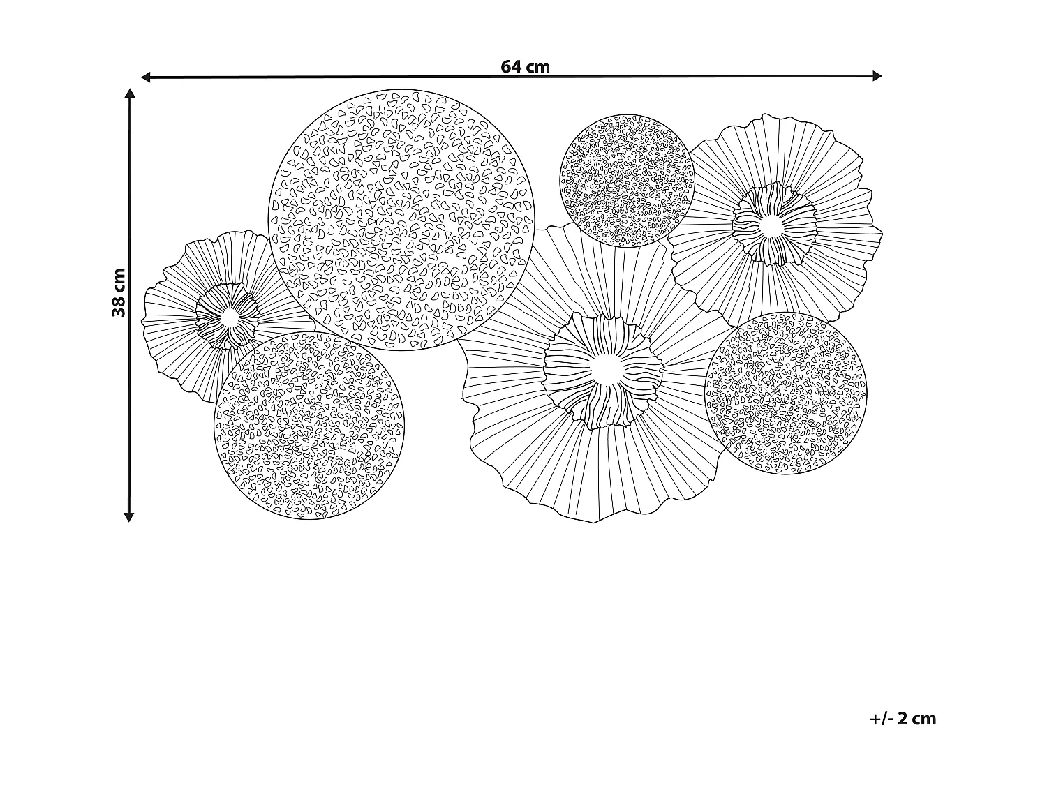 Decoración de pared ZIRCONIUM Metal 38 cm Negro