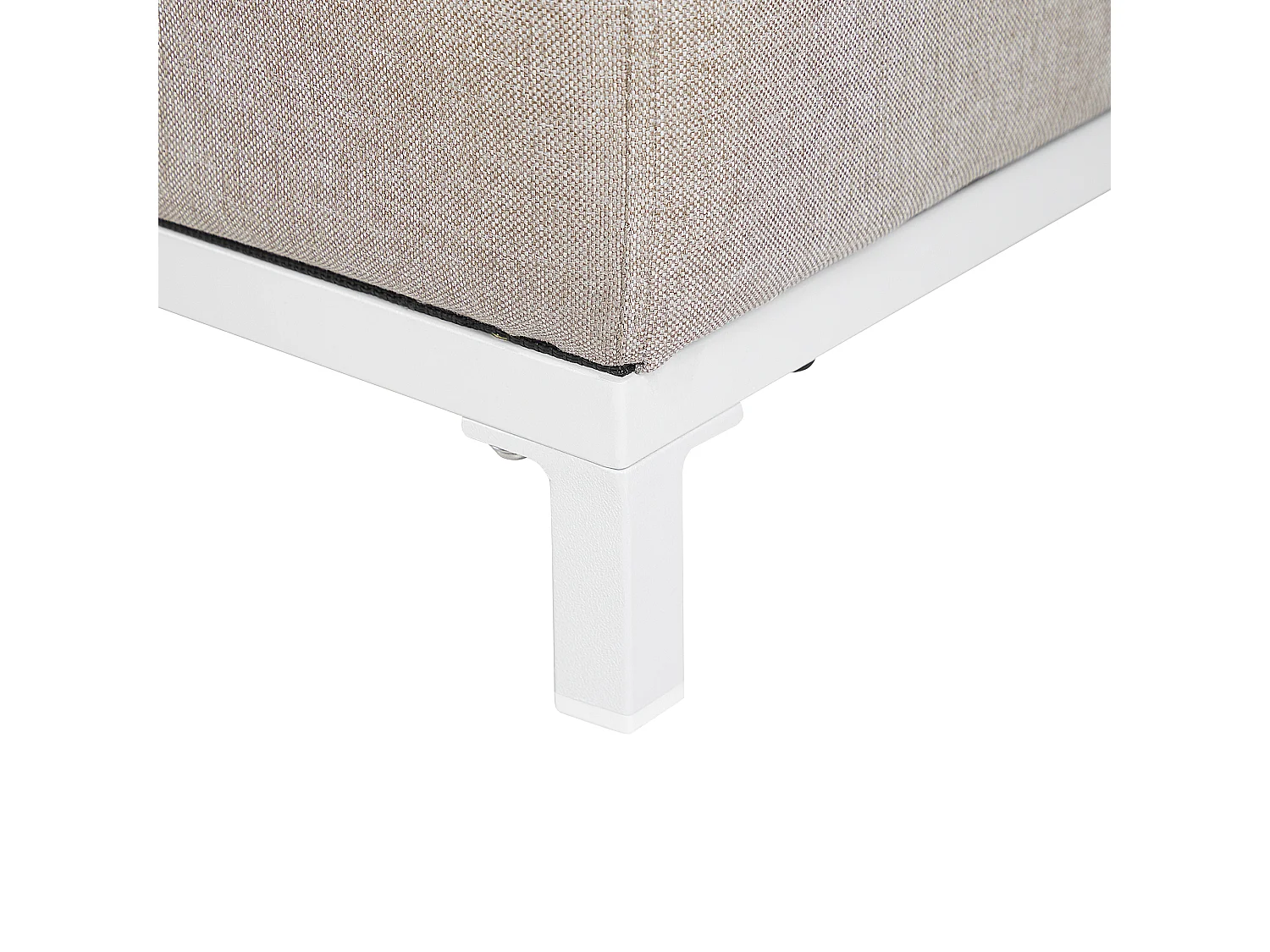 Indoor&Outdoor Sessel Stoff Polsterbezug beige mit Armlehnen Gestell weiß Rovigo