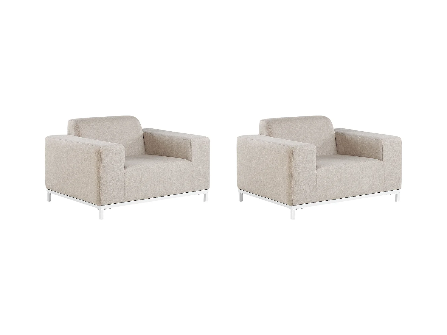 Ensemble de 2 fauteuils de jardin ROVIGO Tissu Beige