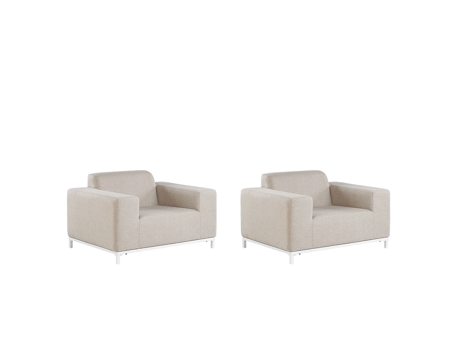 Conjunto de 2 poltronas de jardim ROVIGO Tecido Creme