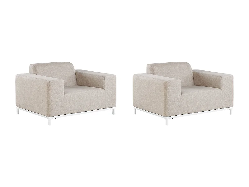 Set di 2 poltrone da giardino ROVIGO Tessuto Beige