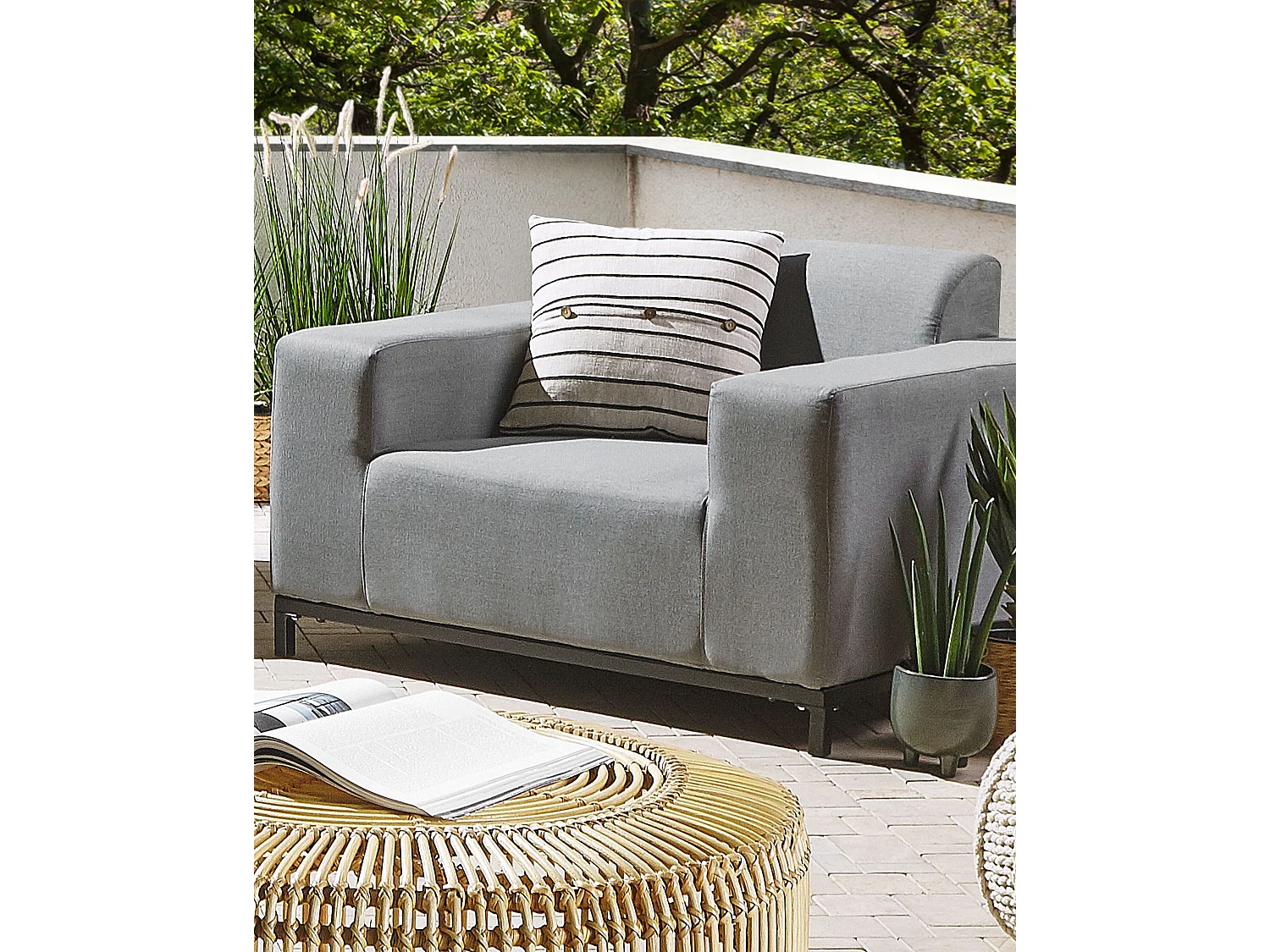 Sessel ROVIGO Stoff Grau