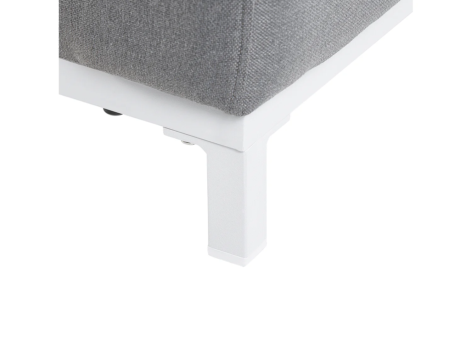 Indoor&Outdoor Sessel Stoff Polsterbezug grau mit Armlehnen Gestell weiß Rovigo