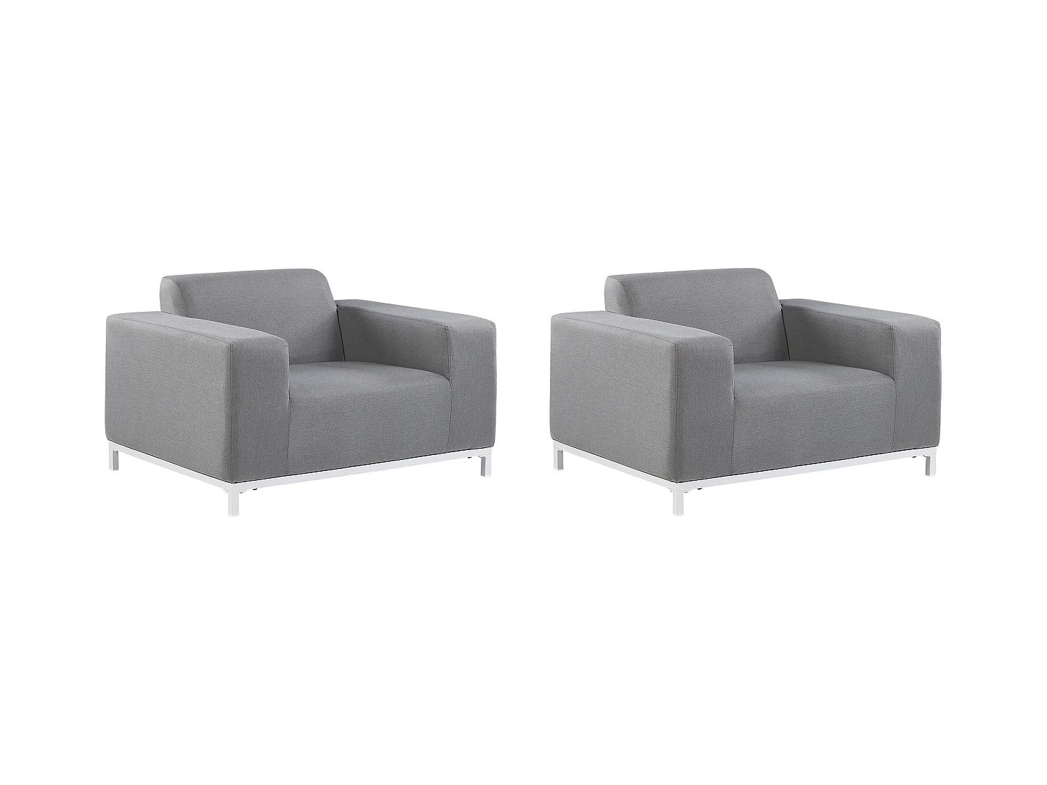 Ensemble de 2 fauteuils de jardin ROVIGO Tissu Gris