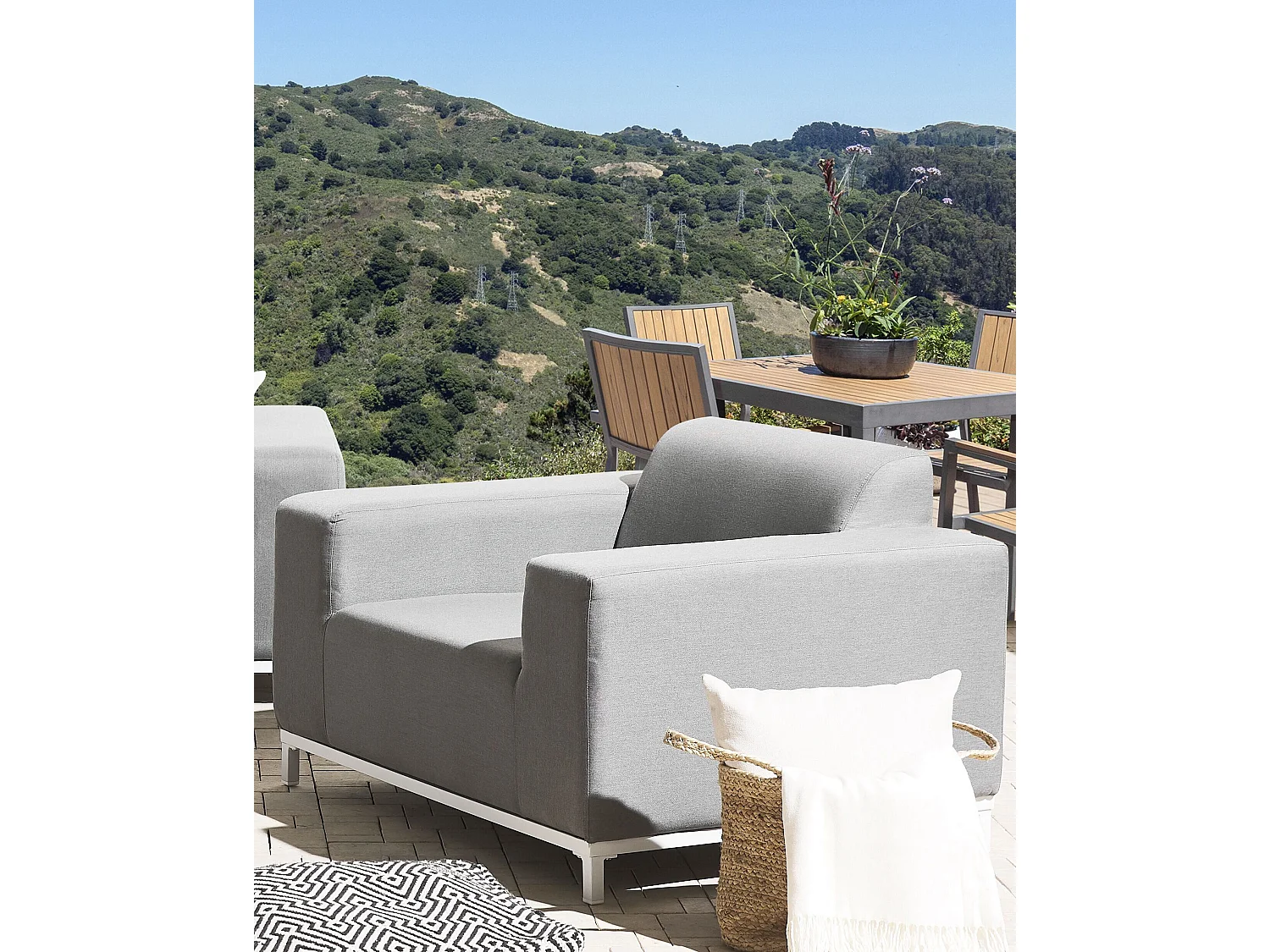 Set di 2 poltrone da giardino ROVIGO Tessuto Grigio