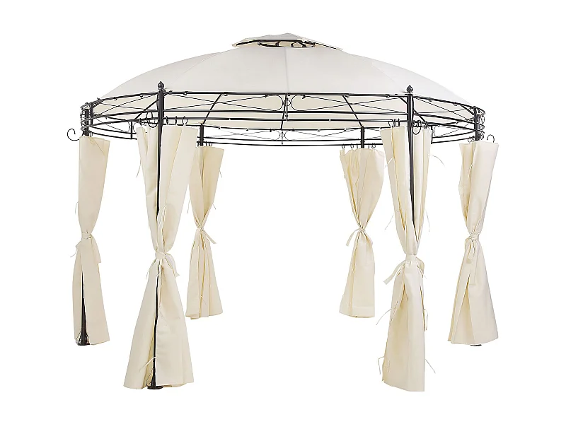 Tonnelle de jardin SAFARA Métal 368 cm 368 cm Beige