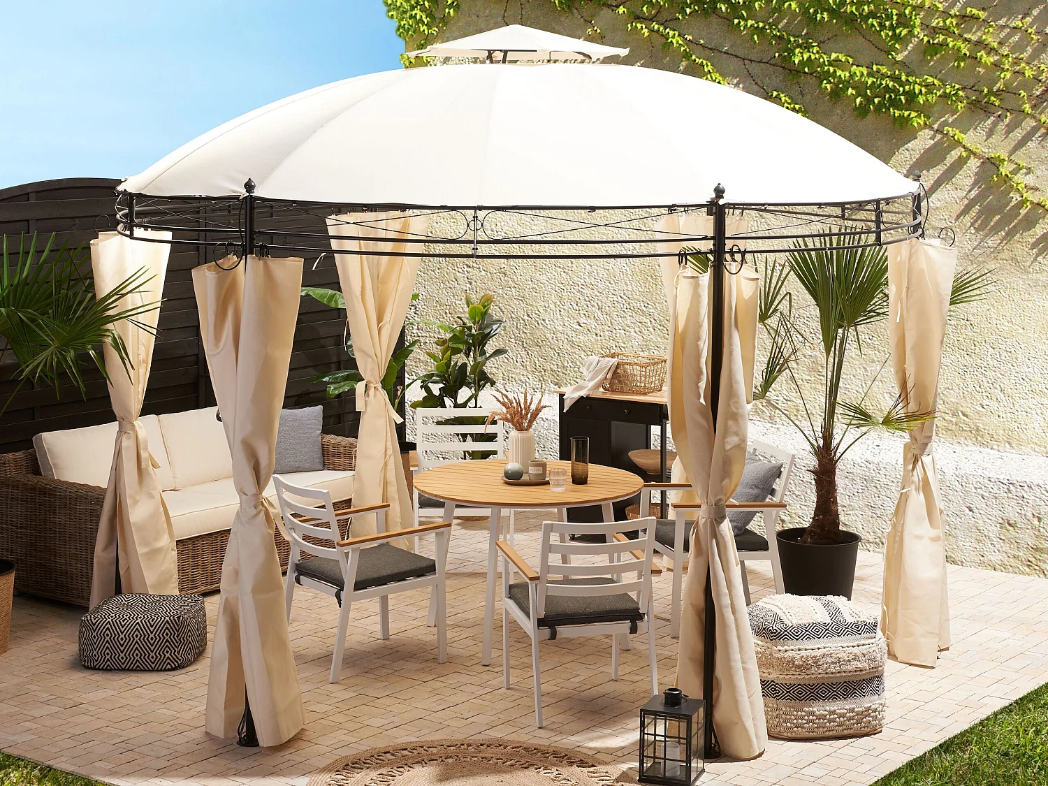 Gazebo SAFARA Metallo 368 cm 368 cm Beige