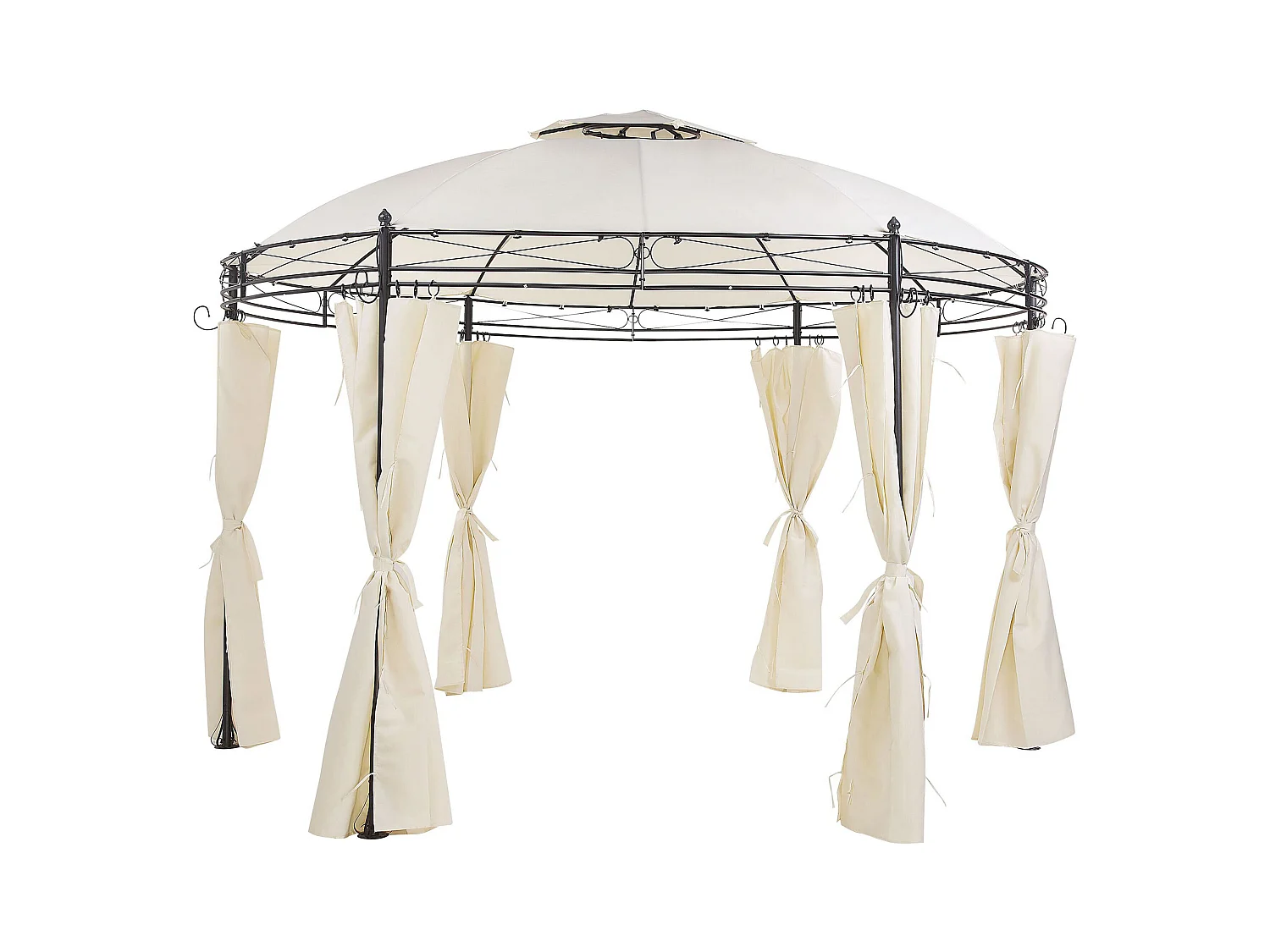 Garten-Pavillon mit Dach und Seitenwänden beige rund moderner Stil Safara