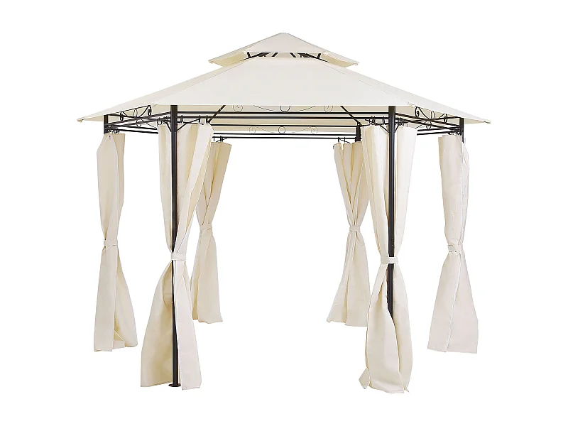Tonnelle de jardin PORTEL Métal 350 cm 350 cm Beige