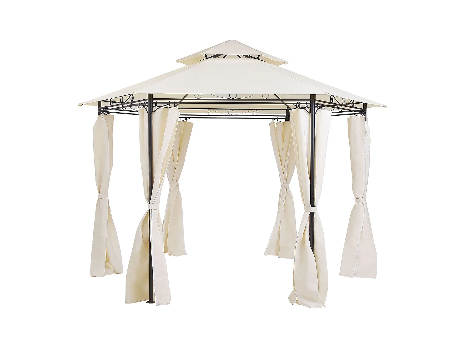 Tonnelle de jardin PORTEL Métal 350 cm 350 cm Beige