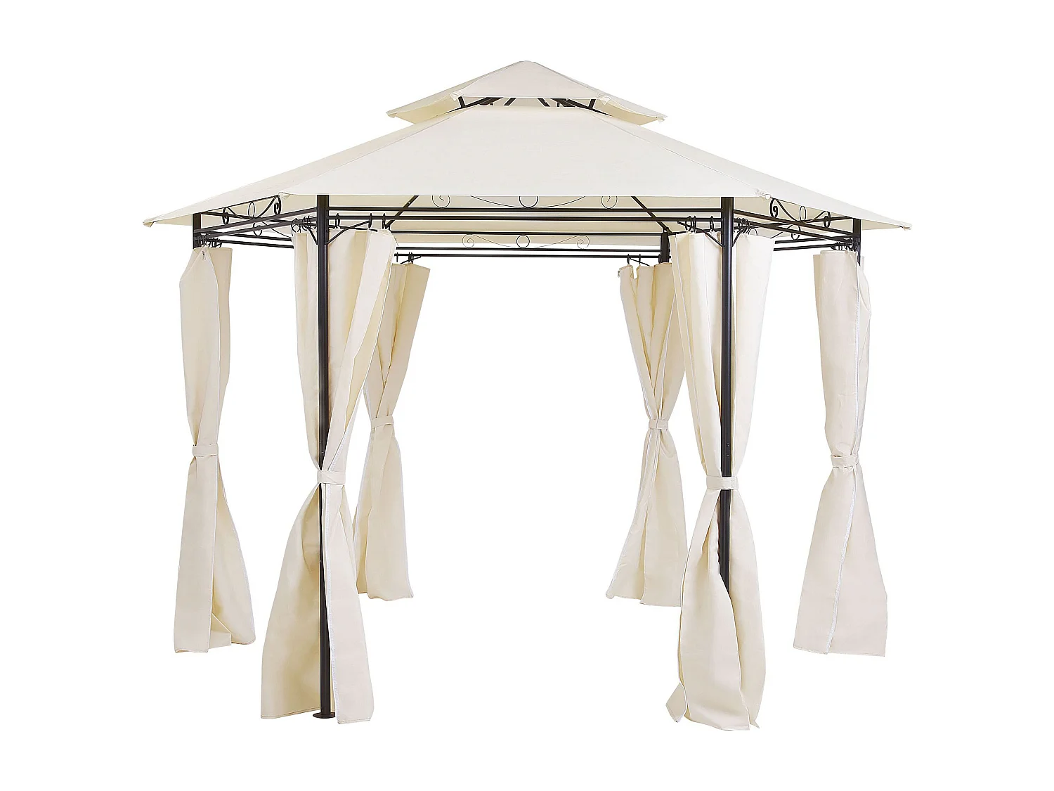 Gazebo PORTEL Metallo 350 cm 350 cm Beige