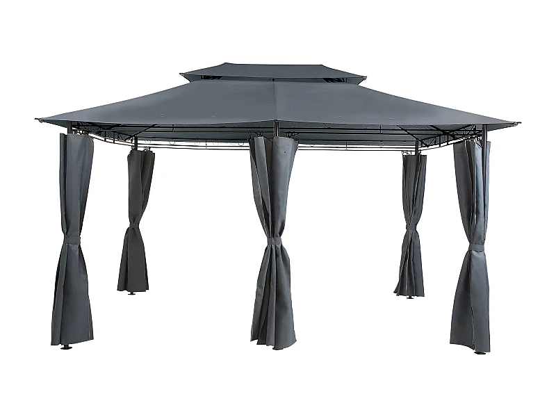 Garten-Pavillon mit Dach und Seitenwänden Grau rechteckig moderner Stil Colos