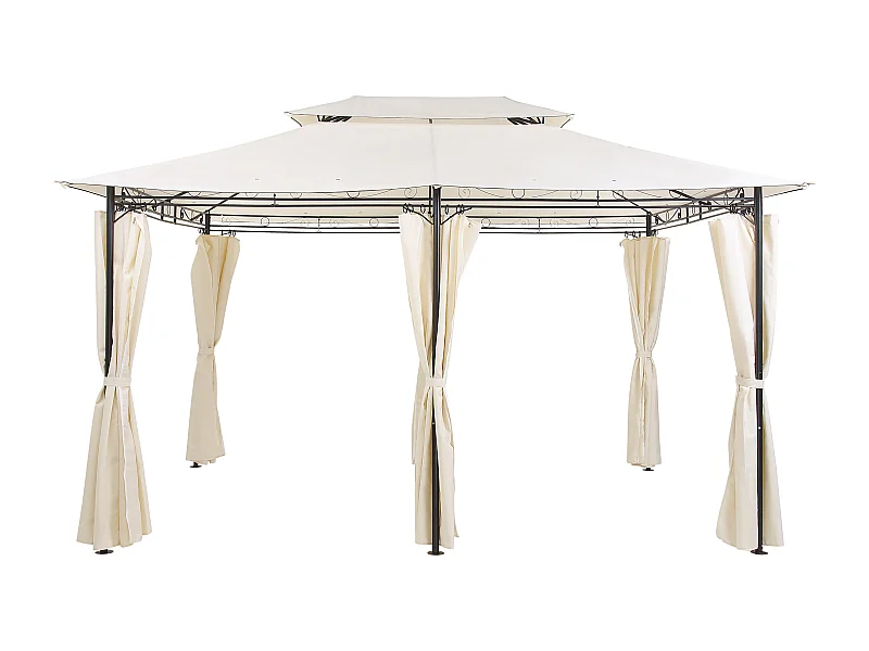 Garten-Pavillon mit Dach und Seitenwänden Beige rechteckig moderner Stil Colos