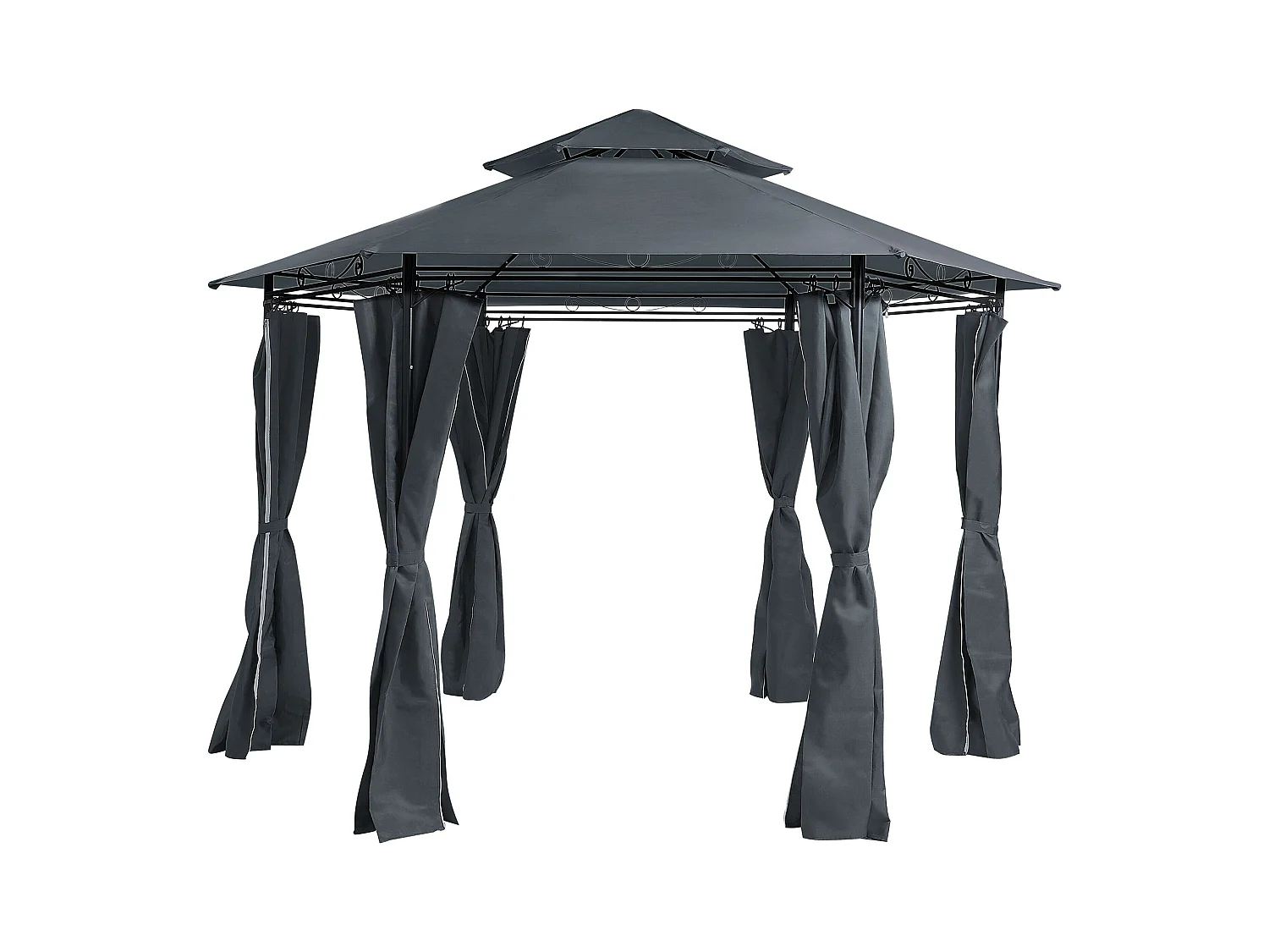 Tonnelle de jardin PORTEL Métal 350 cm 350 cm Gris graphite
