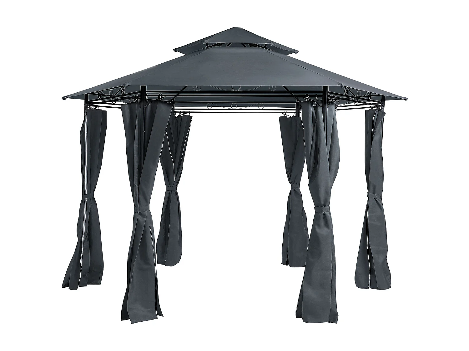 Tonnelle de jardin PORTEL Métal 350 cm 350 cm Gris graphite