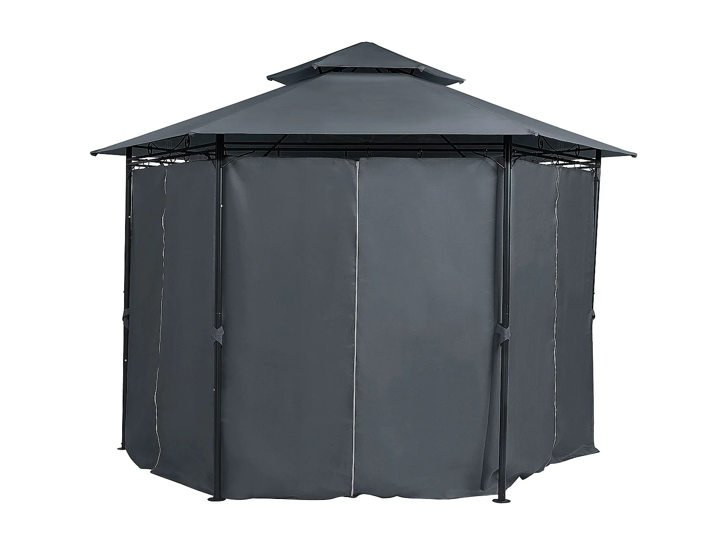 Tonnelle de jardin PORTEL Métal 350 cm 350 cm Gris graphite
