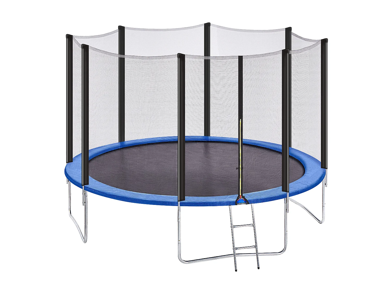 Gartentrampolin rund mit Sicherheitsnetz und Leiter 366 cm blau / schwarz Risata