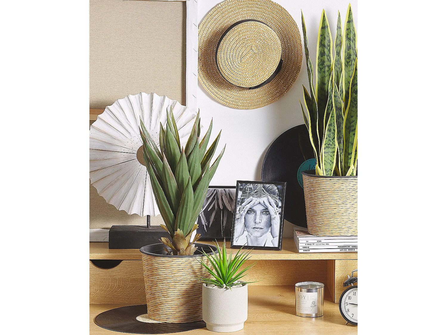 Dekopflanze in Aloe Vera-Form Kunststoff 52 cm grün Yucca