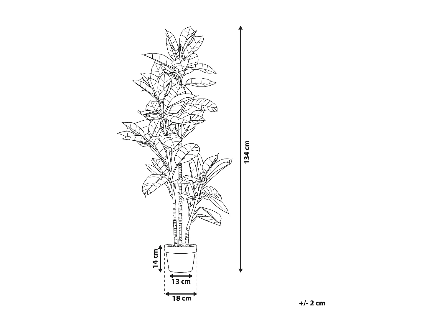 Pianta artificiale in vaso 134 cm FICUS ELASTICA