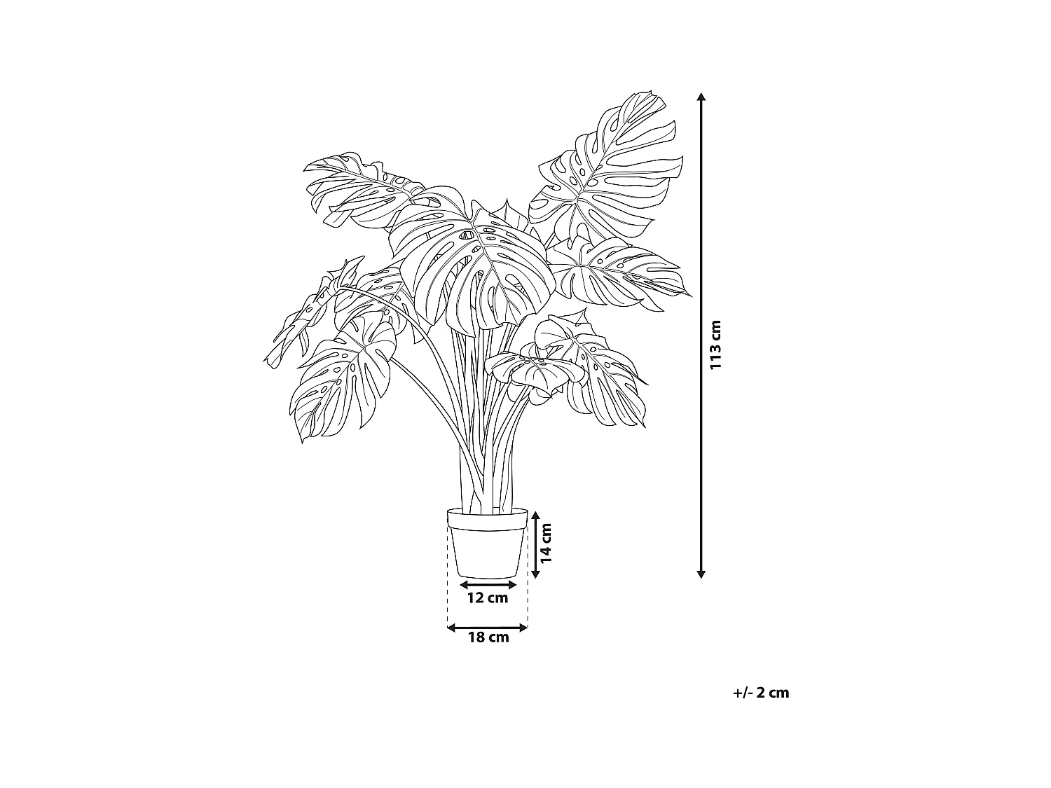 Kunstplant 113 cm MONSTERA PLANT