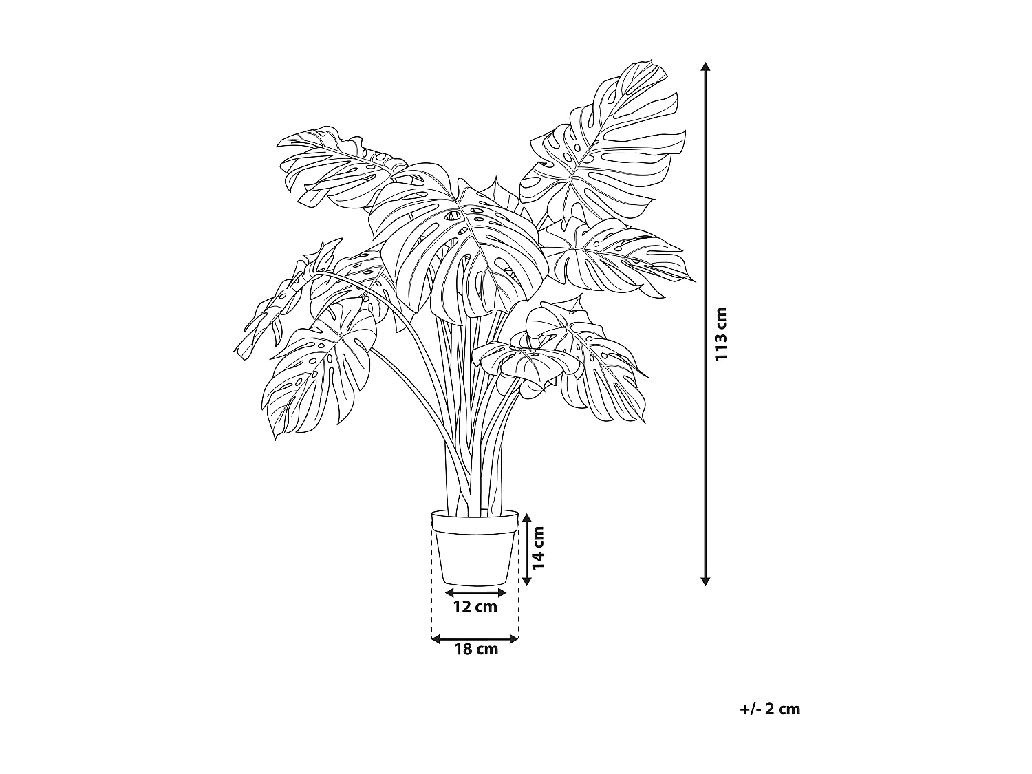 Kunstplant 113 cm MONSTERA PLANT