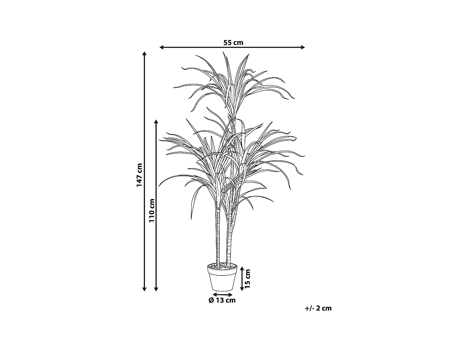 Kunstplant 147 cm DRACAENA ANITA