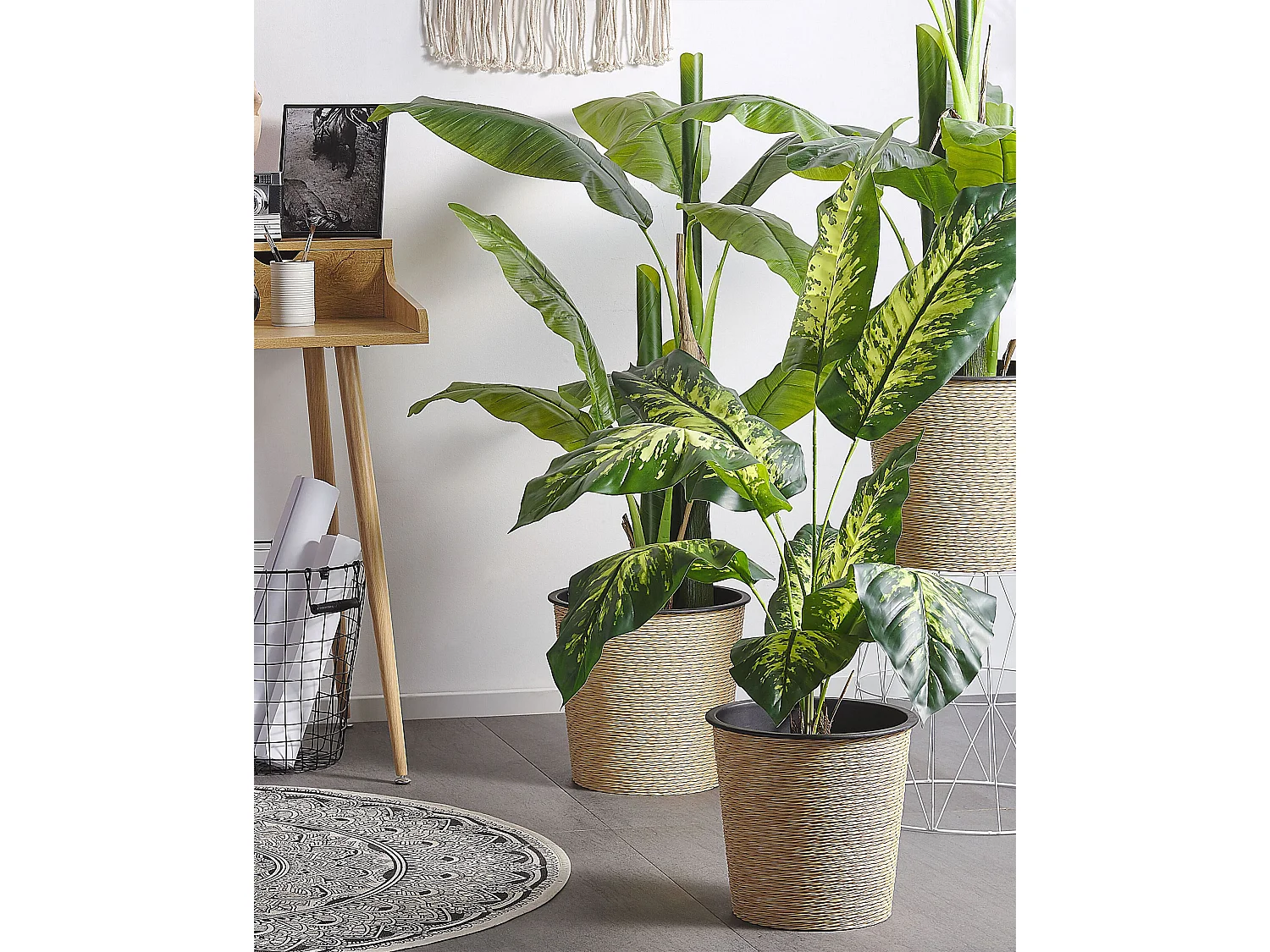 Planta artificial en maceta verde/negro 122 cm DIEFFENBACHIA