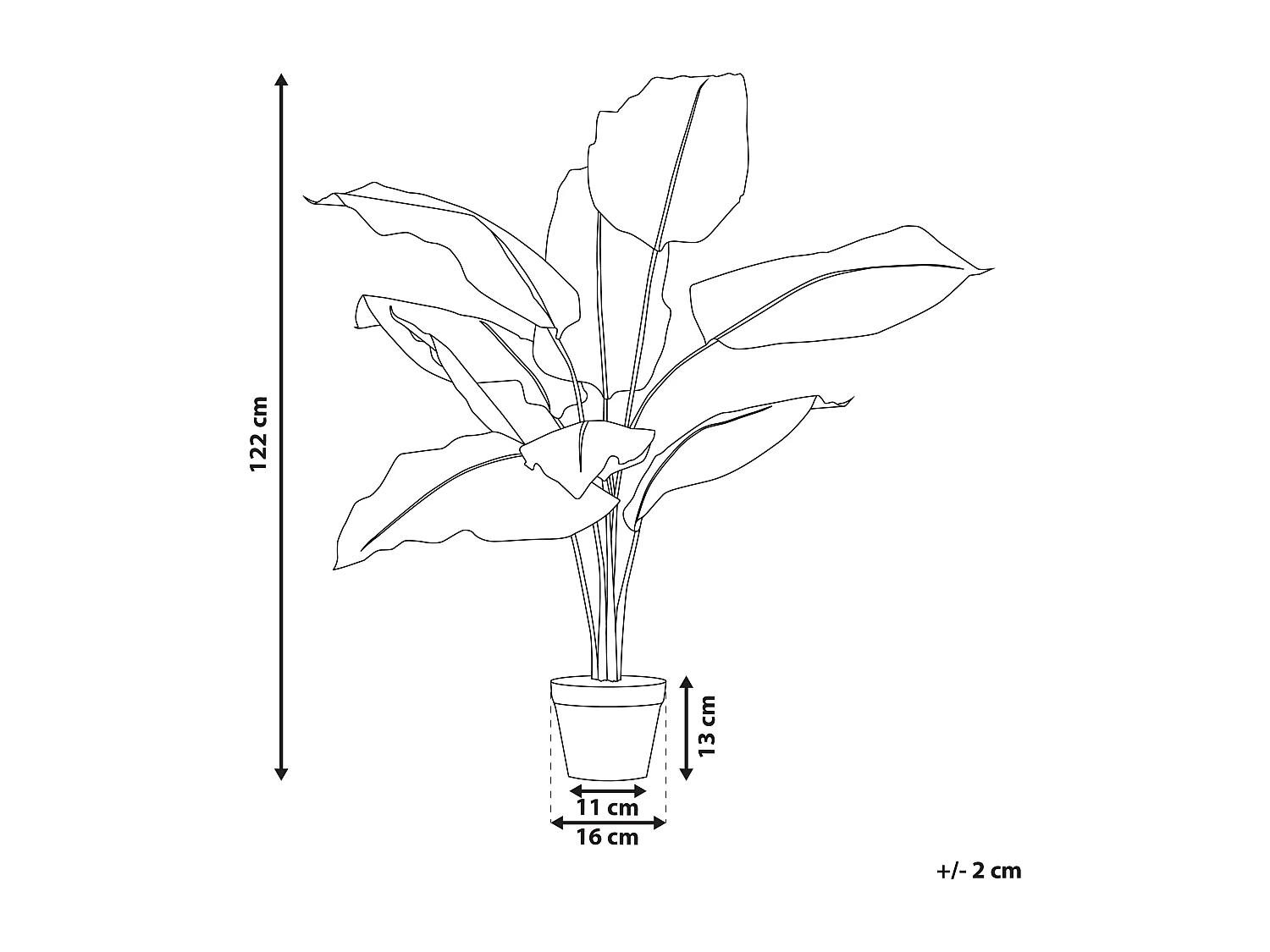 Plante artificielle 122 cm avec pot DIEFFENBACHIA