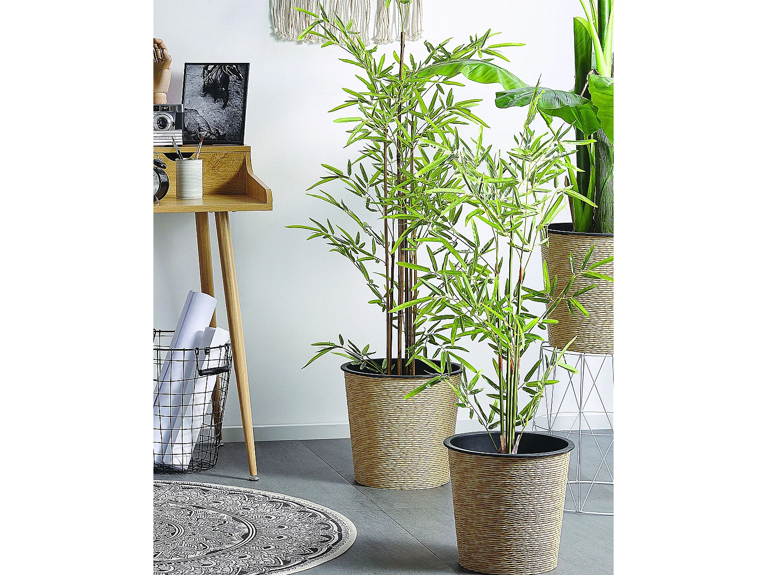 Kunstpflanze im Blumentopf 100 cm biegbare Zweige BAMBUSA VULGARIS