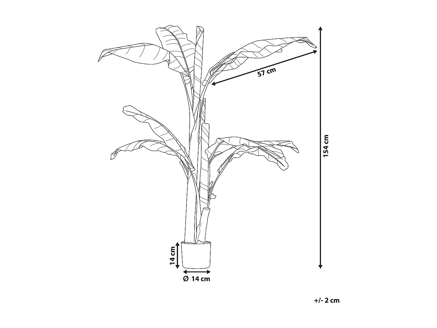 Kunstplant 154 cm BANANA TREE