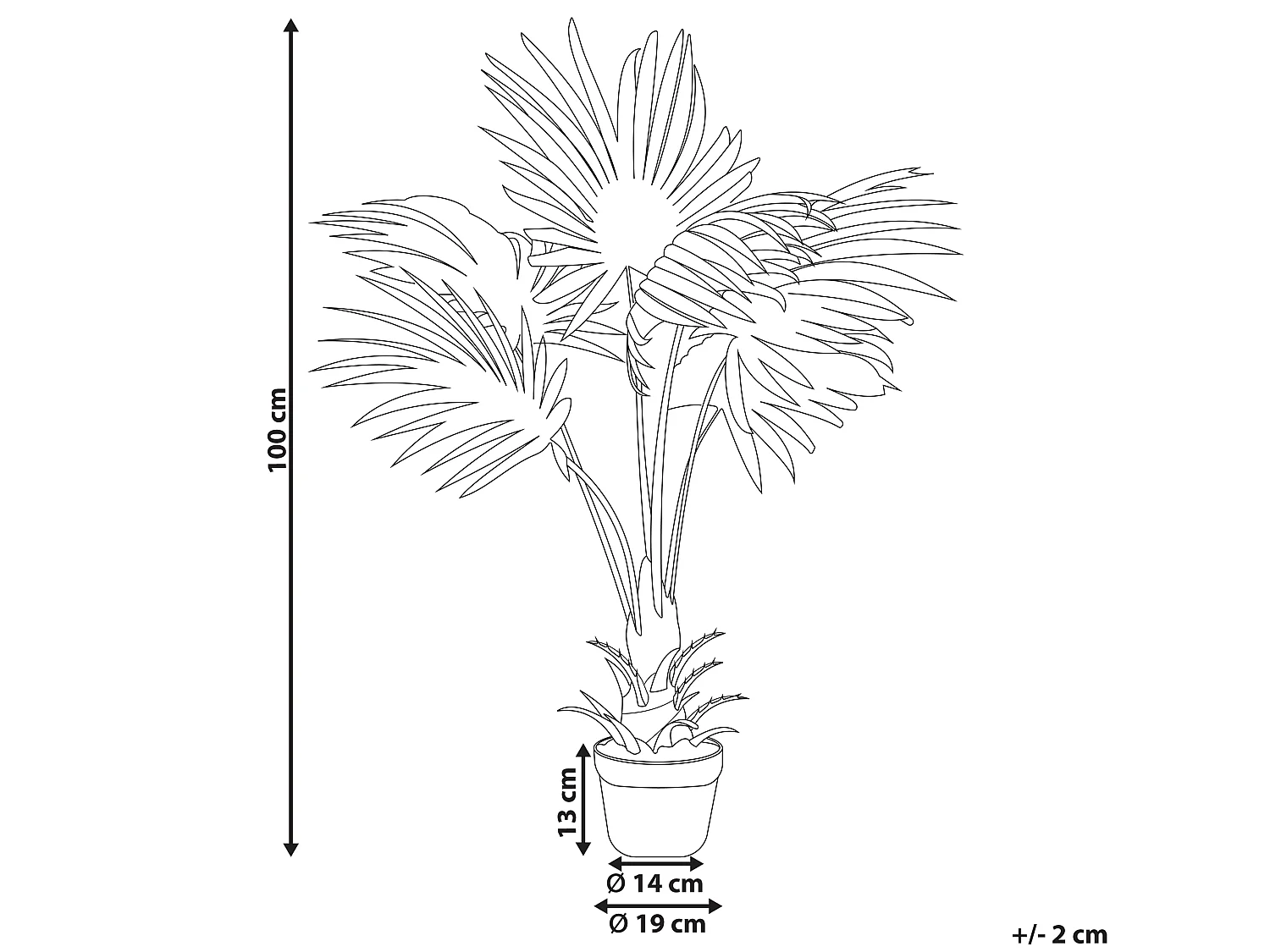 Kunstplant 100 cm FAN PALM