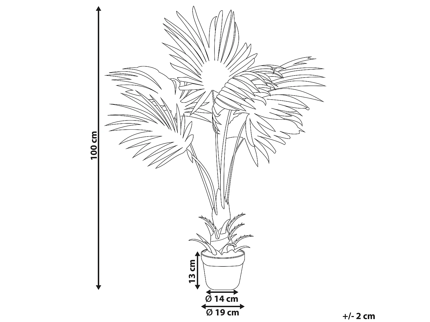 Kunstplant 100 cm FAN PALM