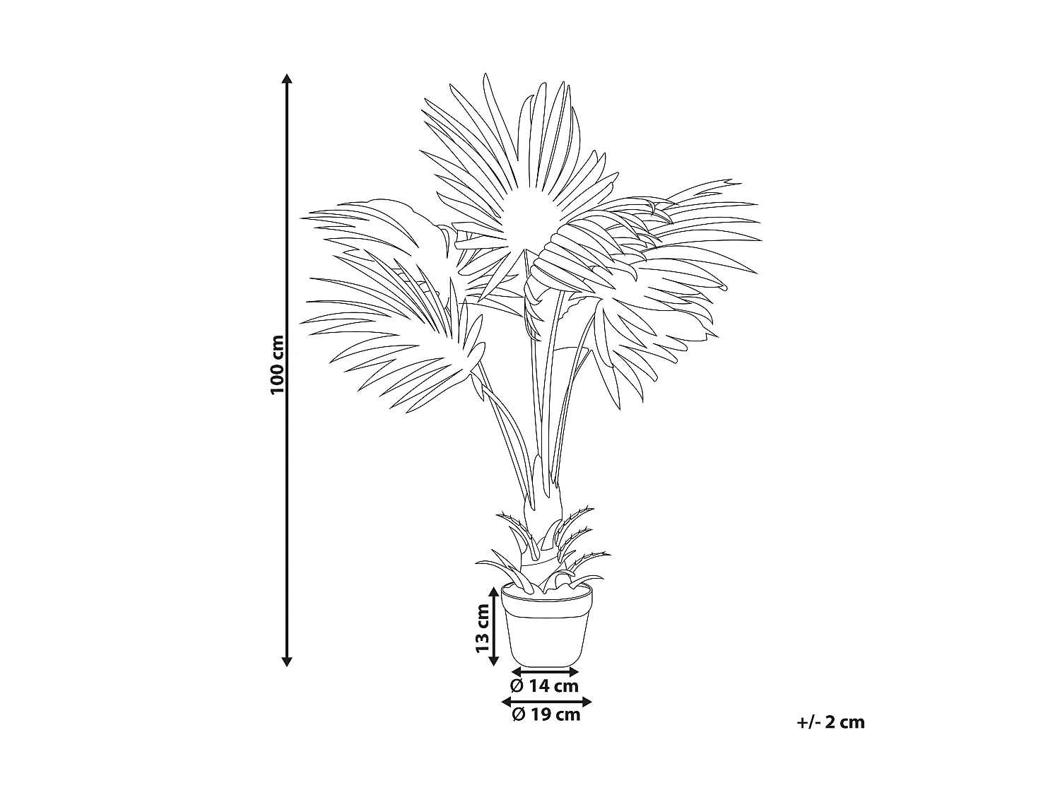Kunstplant 100 cm FAN PALM