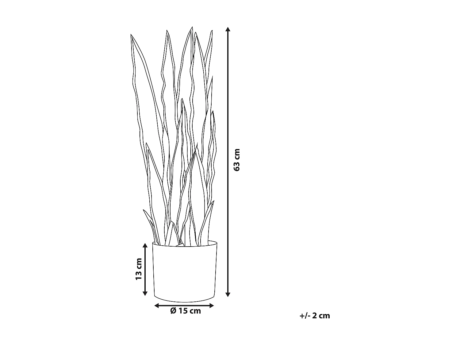 Plante artificielle SNAKE PLANT 63 cm Vert