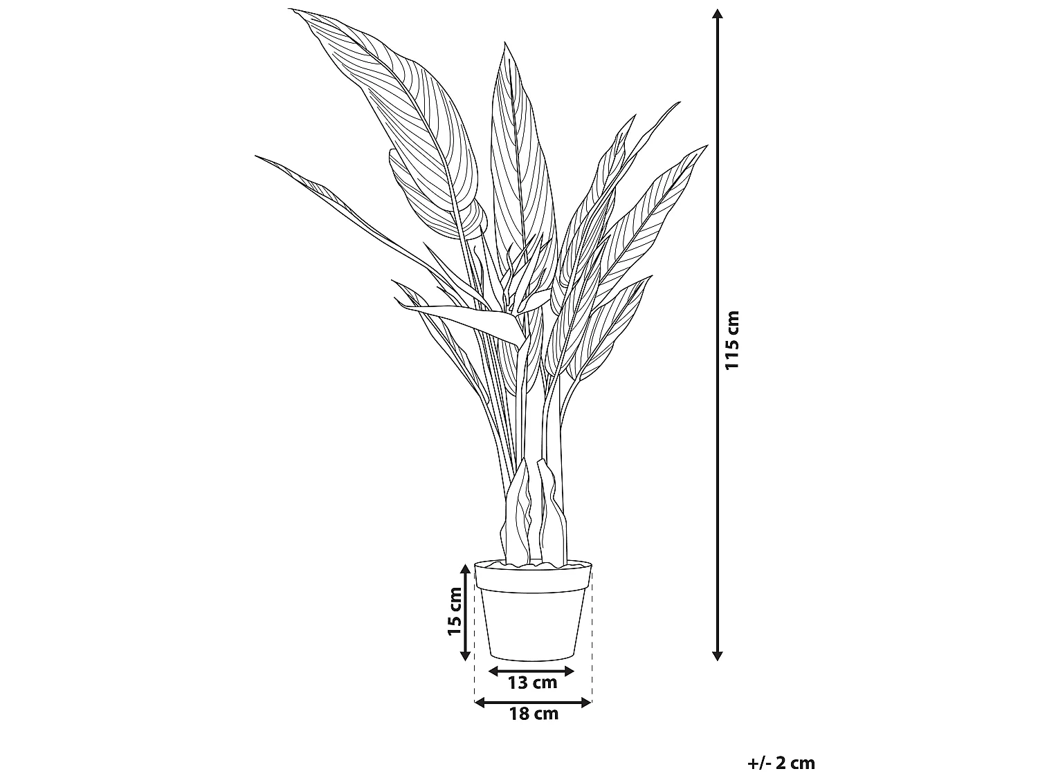 Plante artificielle STRELITZIA TREE 115 cm Vert