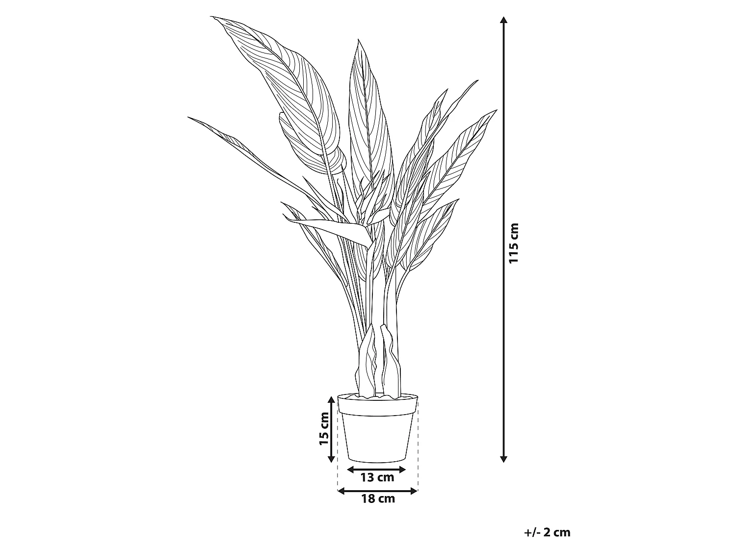 Kunstpflanze im Blumentopf 115 cm STRELITZIA TREE